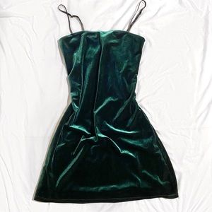 Velvet Green Mini Dress